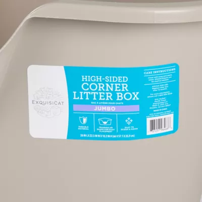ExquisiCat® Corner X-Large Cat Litter Box, Open Top, Beige - Image 6