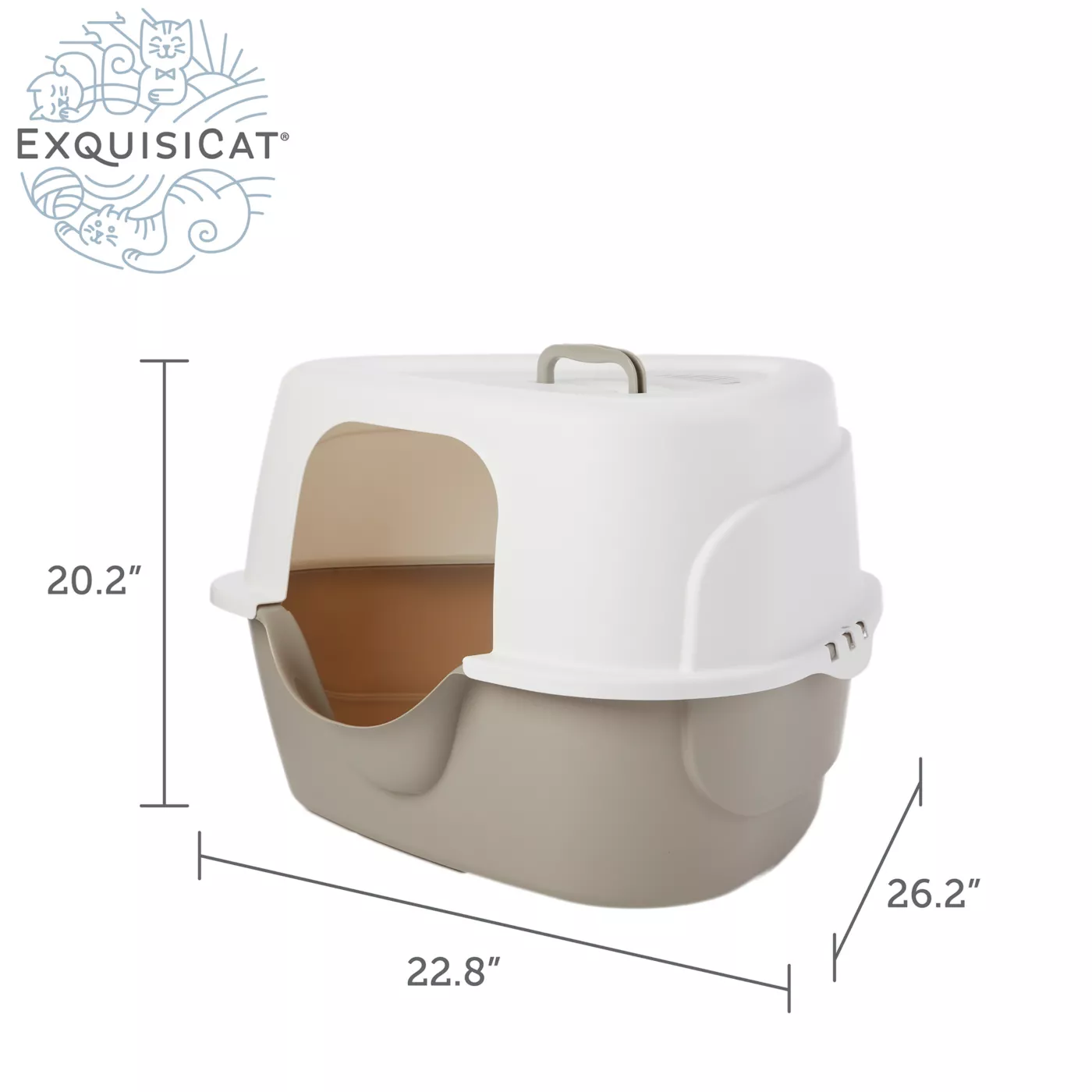 ExquisiCat Hooded Corner Litter Box