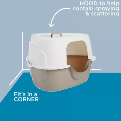 Corner litter box with lid best sale