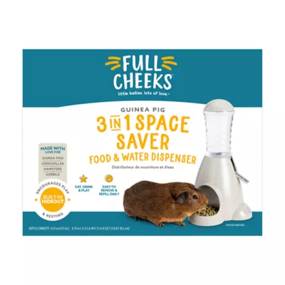 Product Full Cheeks™ Small Pet 3 in 1 Space Saver Food & Water Dispenser