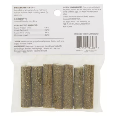 Product Full Cheeks™ Small Pet Timothy Hay Sticks - Treats & Chews