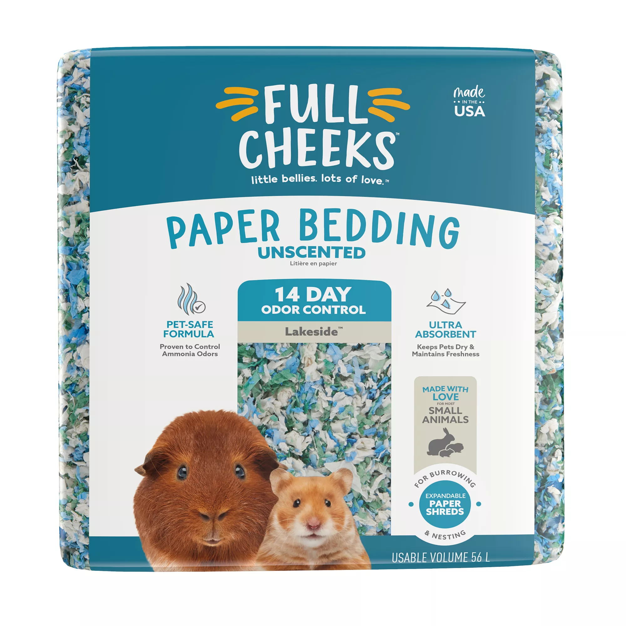 Full Cheeks&trade; Odor Control Small Pet Paper Bedding - Lakeside