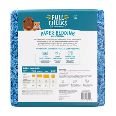 Full Cheeks Odor Control Small Pet Paper Bedding Classic Blue