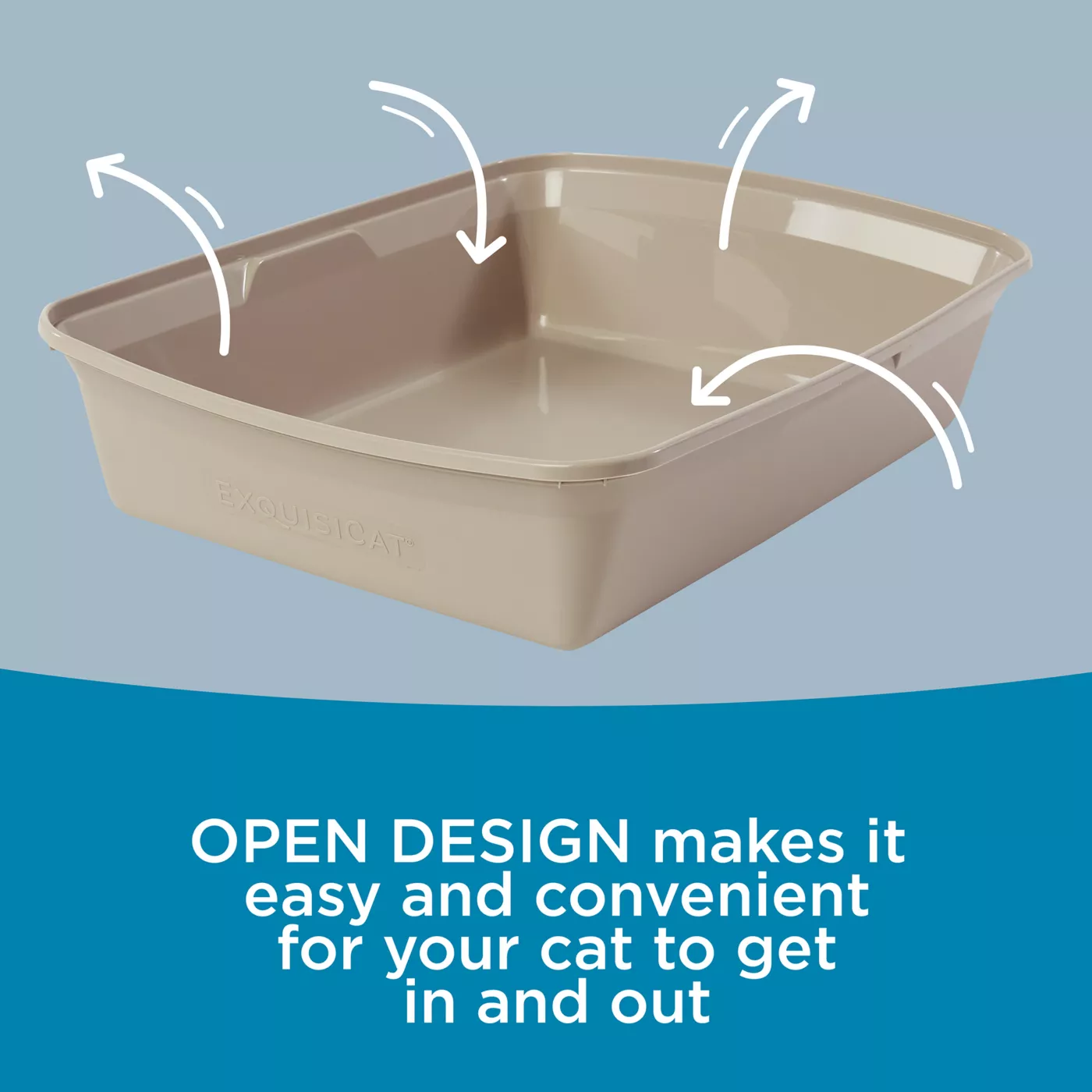 ExquisiCat® Large Open Litter Box