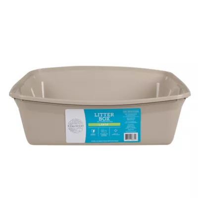 ExquisiCat® Large Cat Litter Box, Open Top, Beige - Image 6