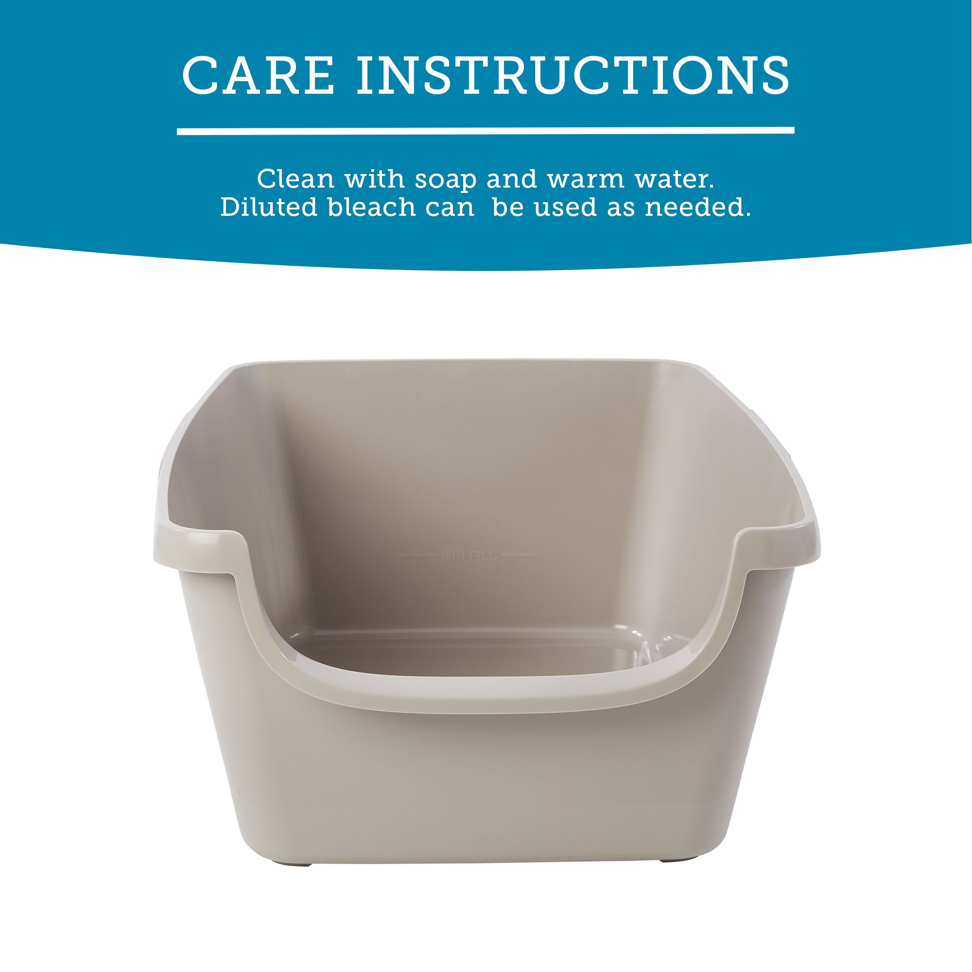 ExquisiCat X-Large High-Sided Cat Litter Box, Open Top, Beige