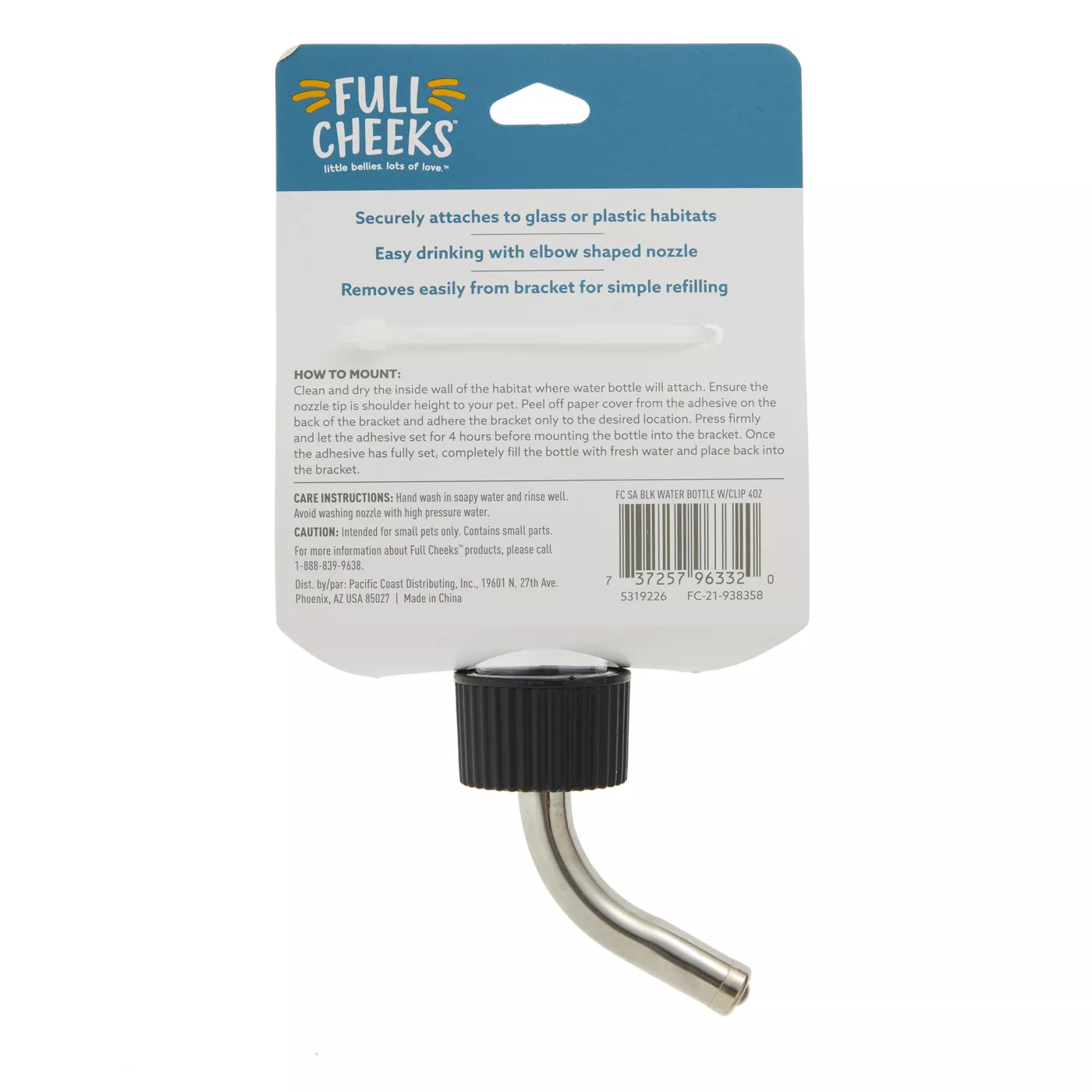 Full Cheeks™ Small Pet EasyFill EasyClip Water Bottle