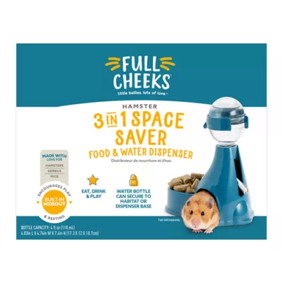 Product Full Cheeks™ Small Pet 3-in-1 Space Saver Food & Water Dispenser