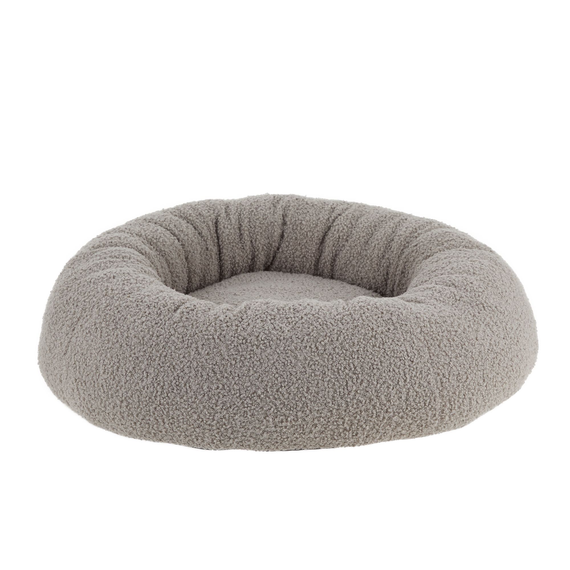 Whisker City® Grey Teddy Sherpa Donut Cat Bed cat Cuddler Beds PetSmart