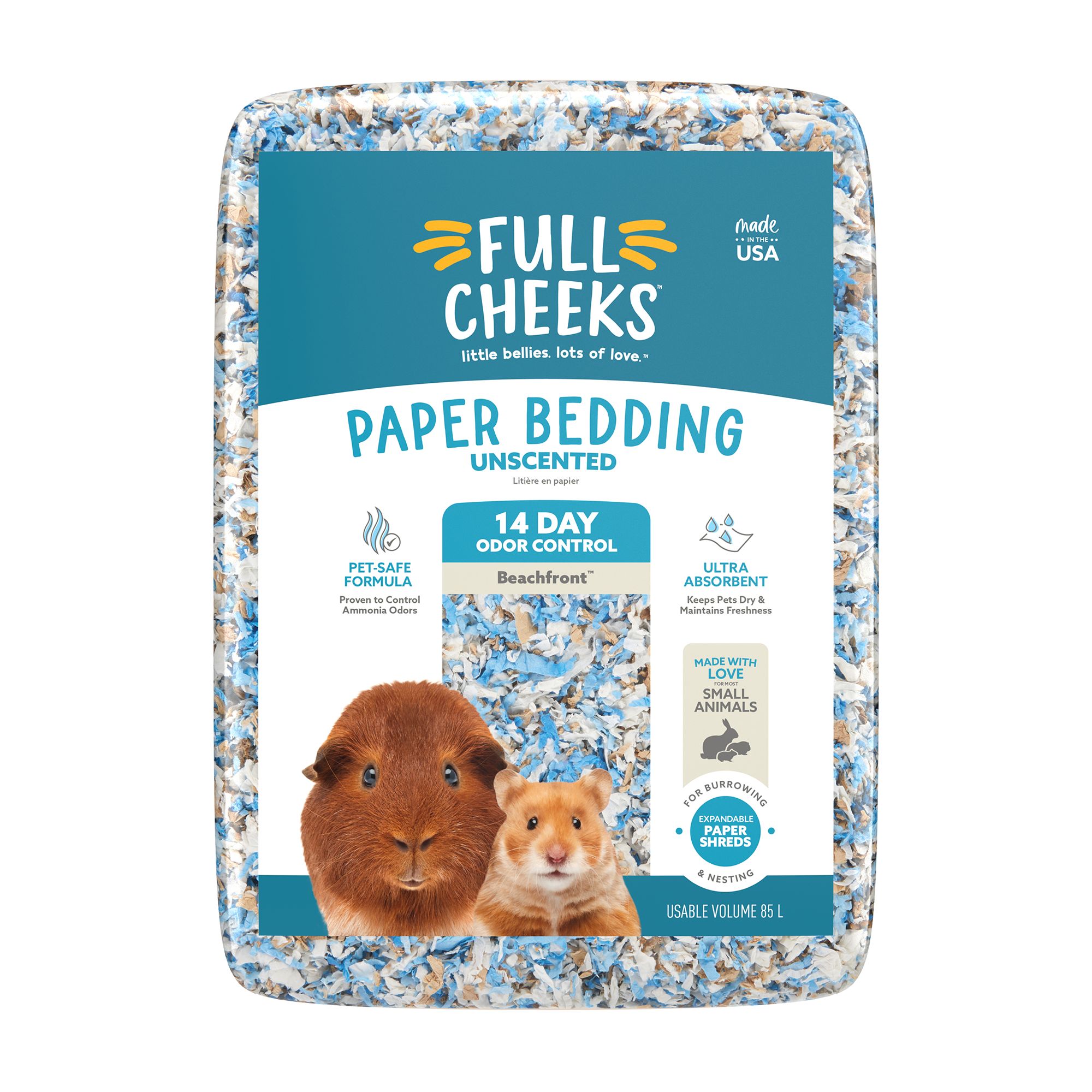 Full Cheeks Odor Control Small Pet Paper Bedding Beachfront