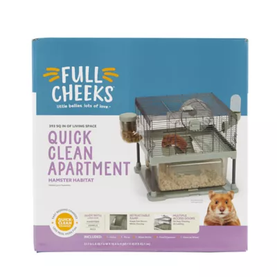 Product Full Cheeks™ Quick Clean Small Pet Habitat - Includes Cage, Wheel, Food Dispense, & Water Bott