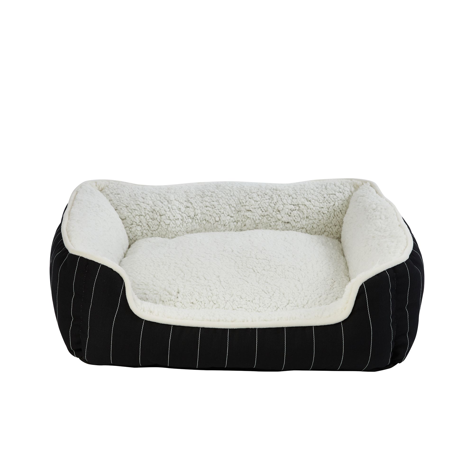 Top Paw® Black & White Pinstripe Cuddler Dog Bed dog Cuddler Beds