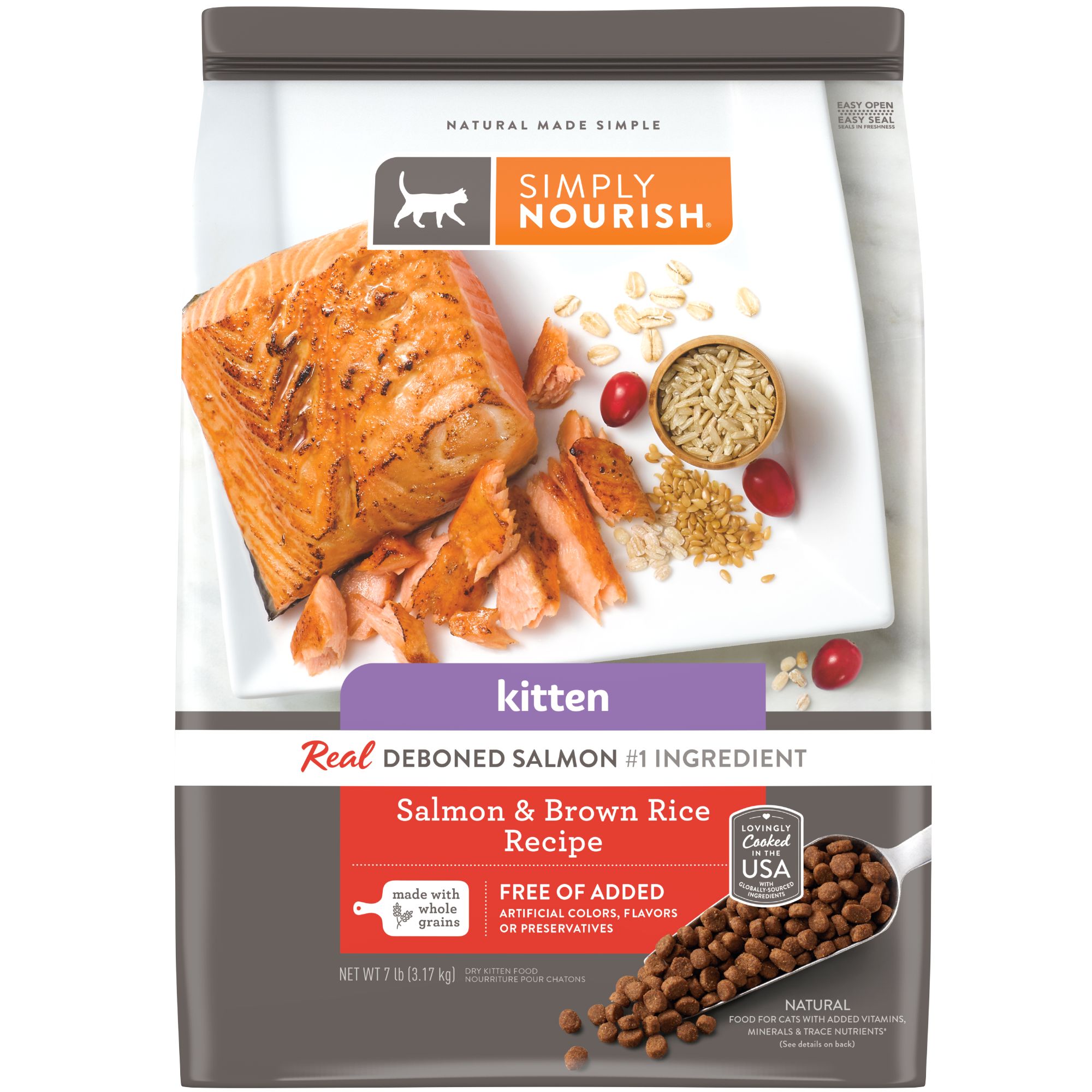 Simply Nourish Original Indoor Kitten Cat Dry Food Salmon