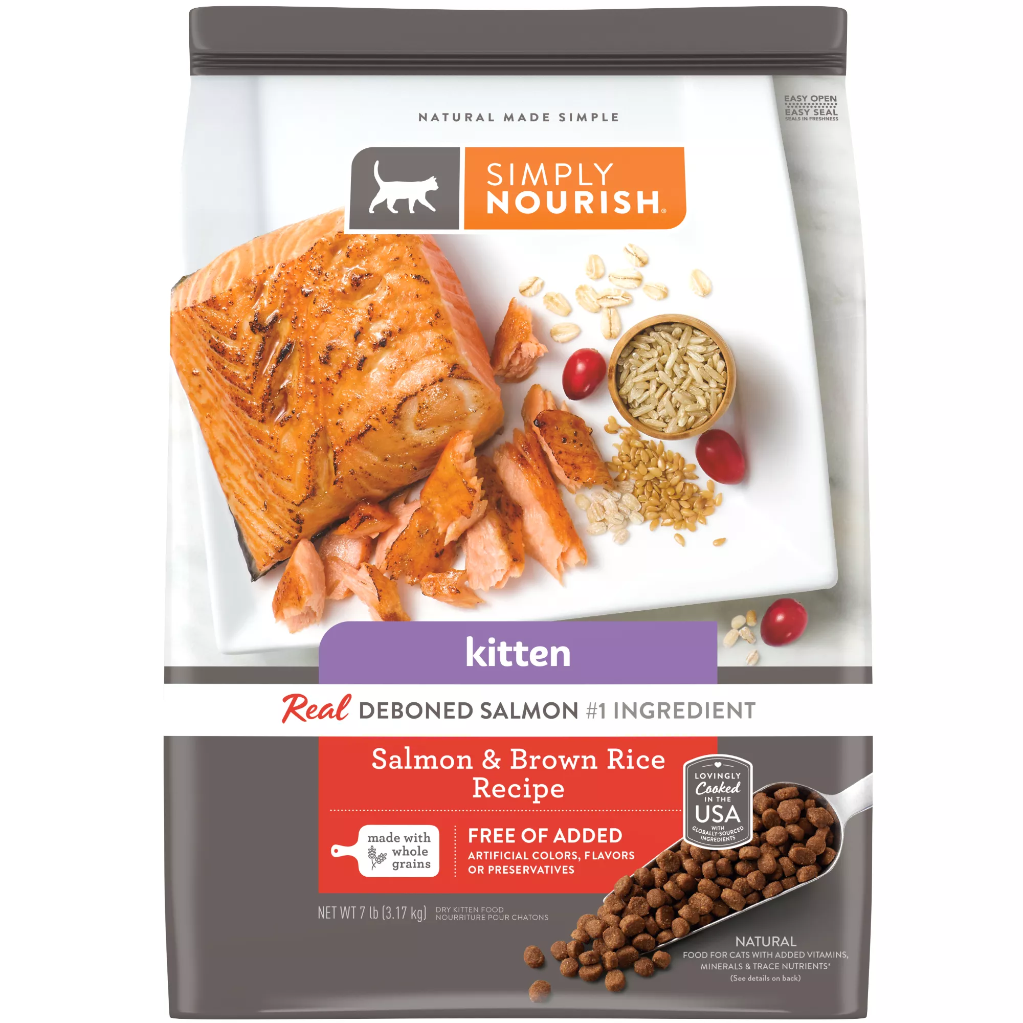 Simply Nourish® Original Indoor Kitten Cat Dry Food - Salmon, Natural, With-Grain