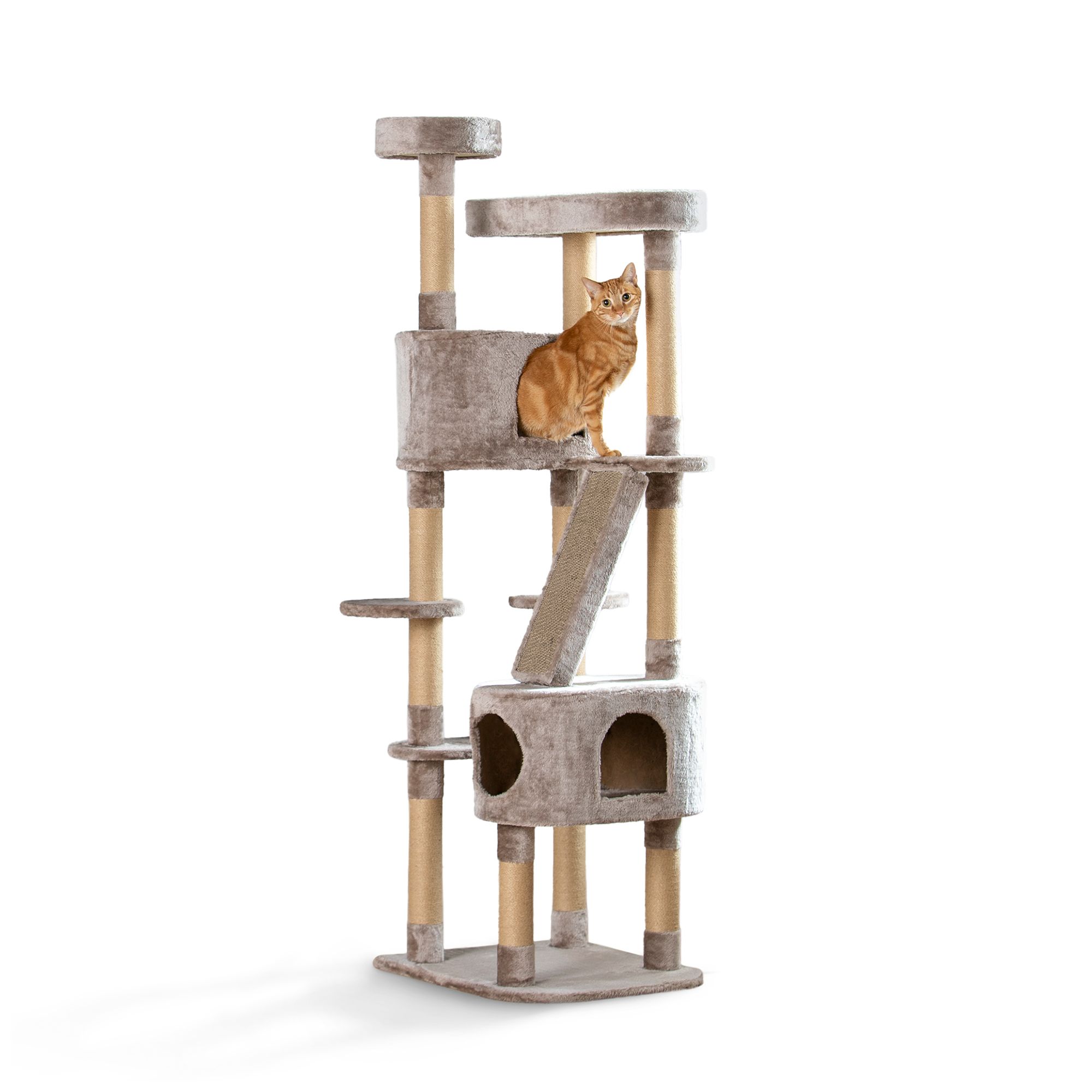 Whisker City 70 in Plush Mansion Cat Tree