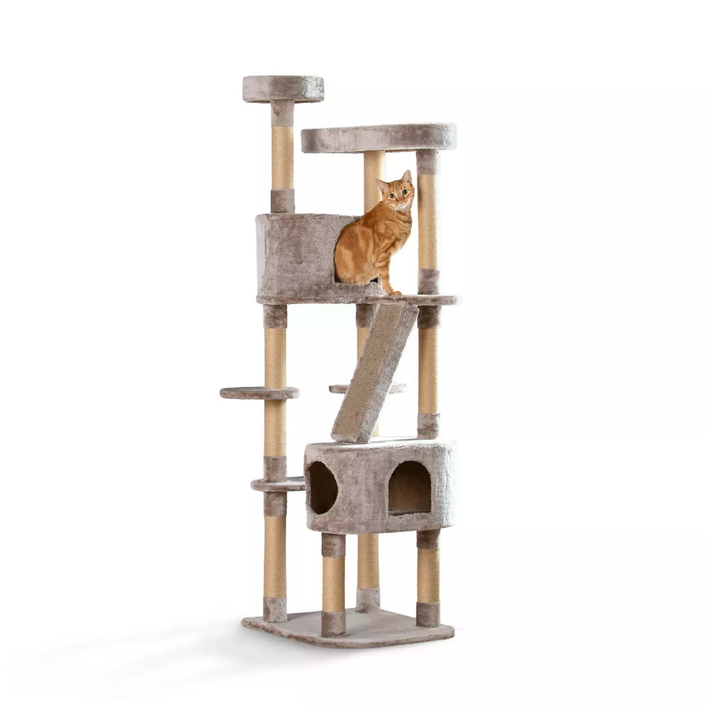 Whisker City 70 in Plush Mansion Cat Tree