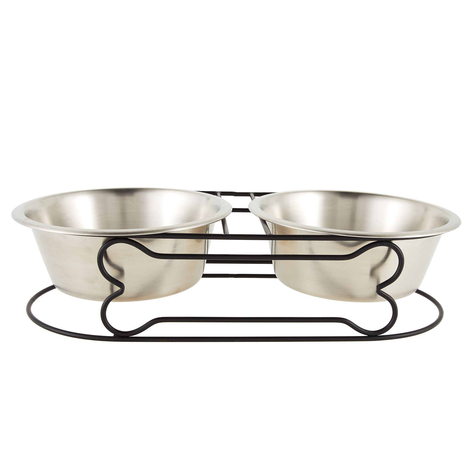 Frisco Marble Print Stainless Steel Double Elevated Dog Bowl