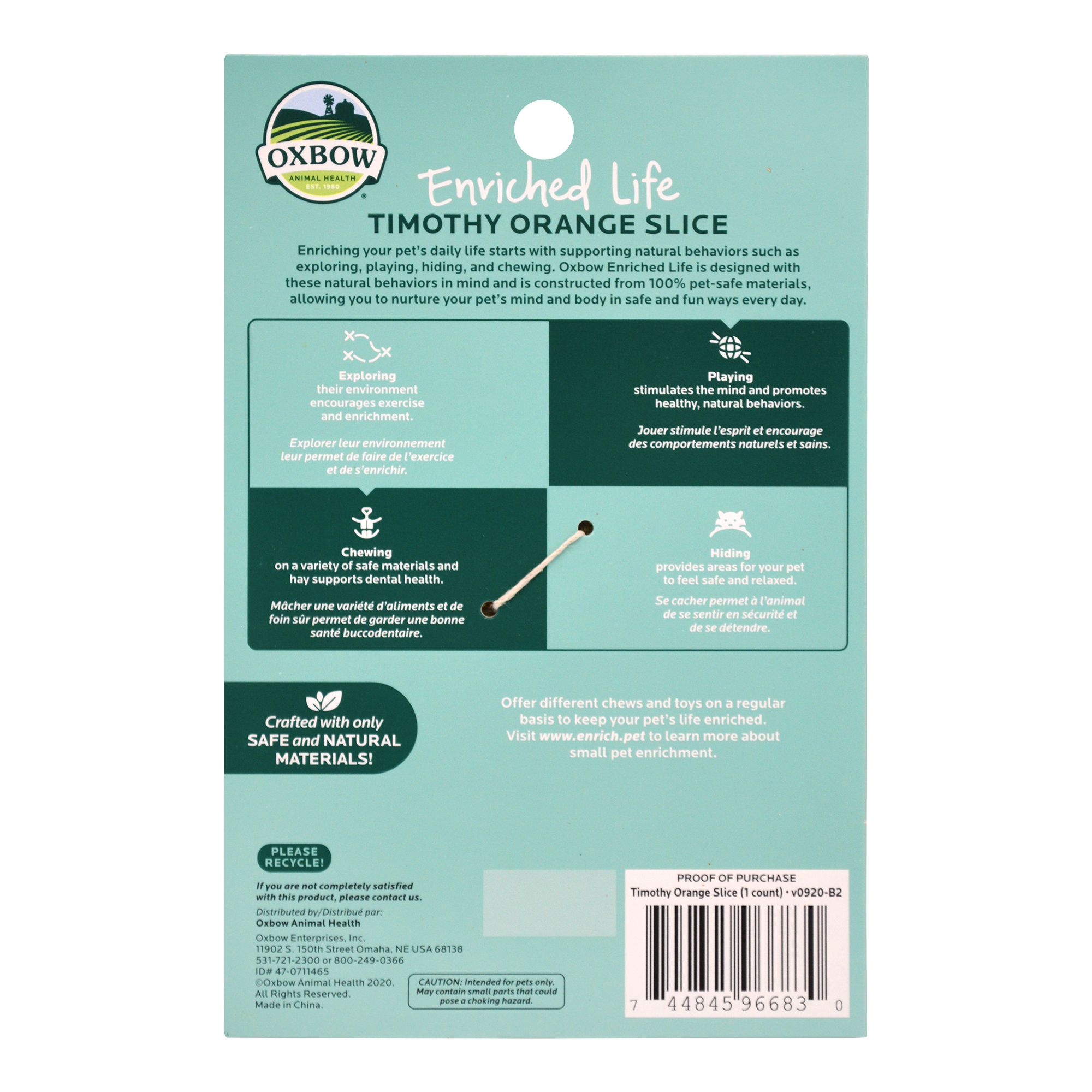 Oxbow Enriched Life Timothy Orange Slice Small Pet Chew Toy - thumbnail 2