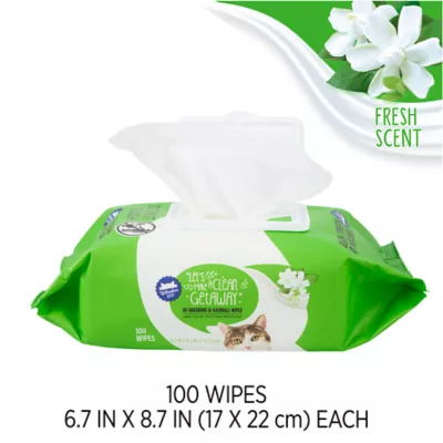 Whisker City® Deshedding and Hairball Reducing Grooming Cat Wipes - Fresh Scent 100 Count - Image 4