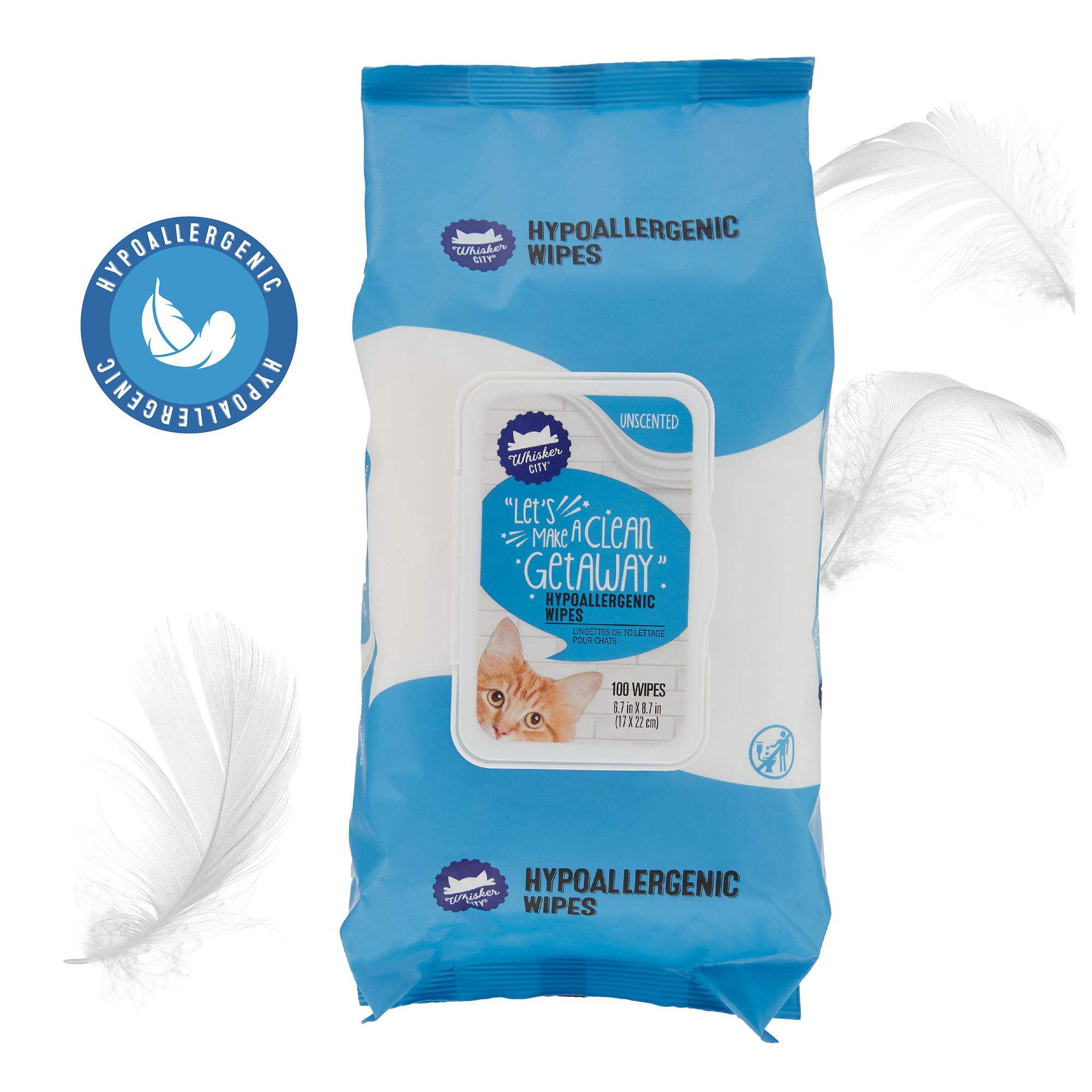 Hypoallergenic cat clearance wipes