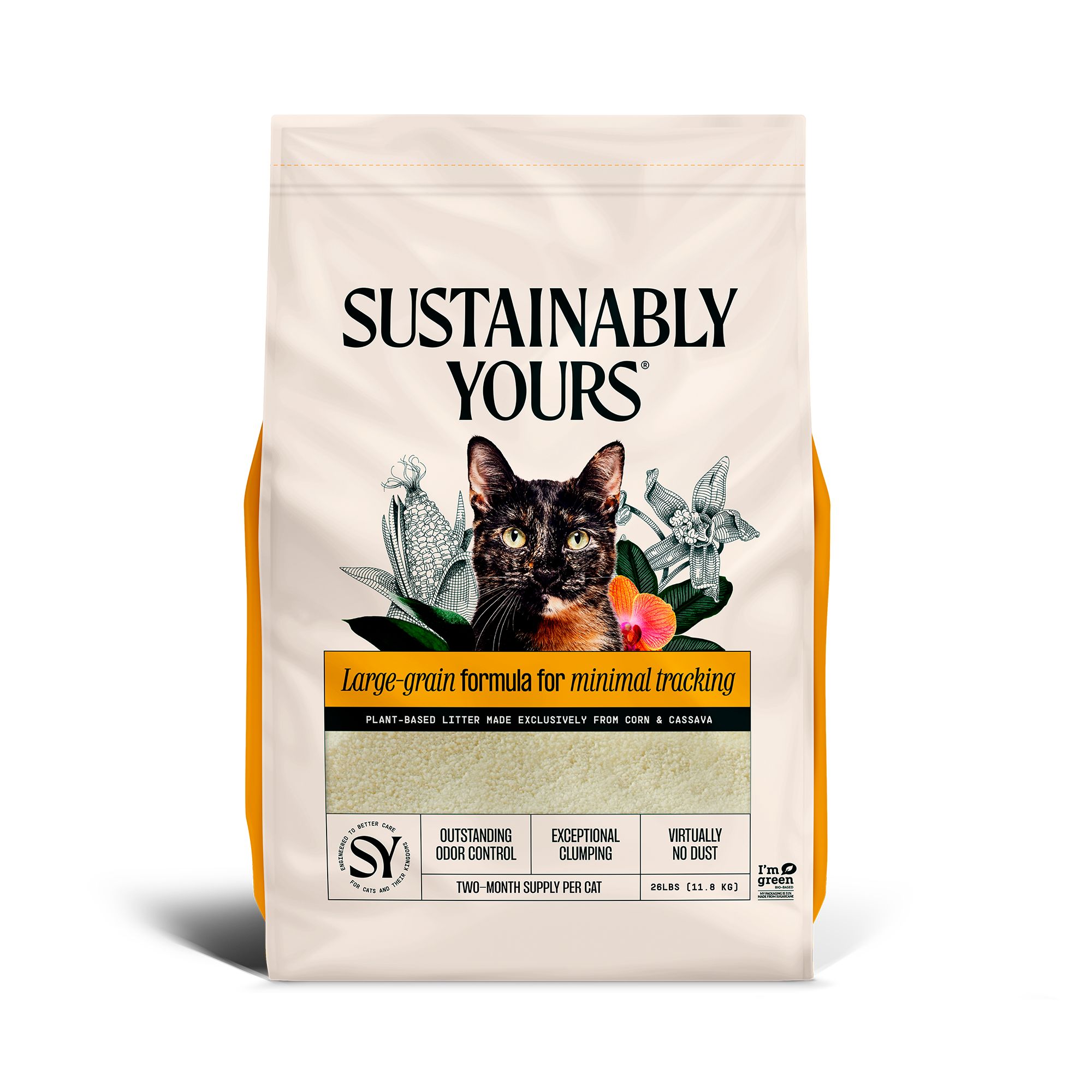 Sustainably Yours Large Grains Clumping Multi-Cat Corn Cat Litter