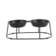 Product Whisker City® Black Metal Double Cat Diner with Stand