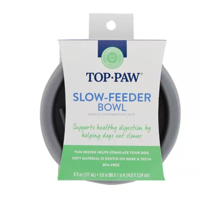 Product Top Paw® Grey Puzzle Slow-Feeder Dog Bowl, 0.75-cup