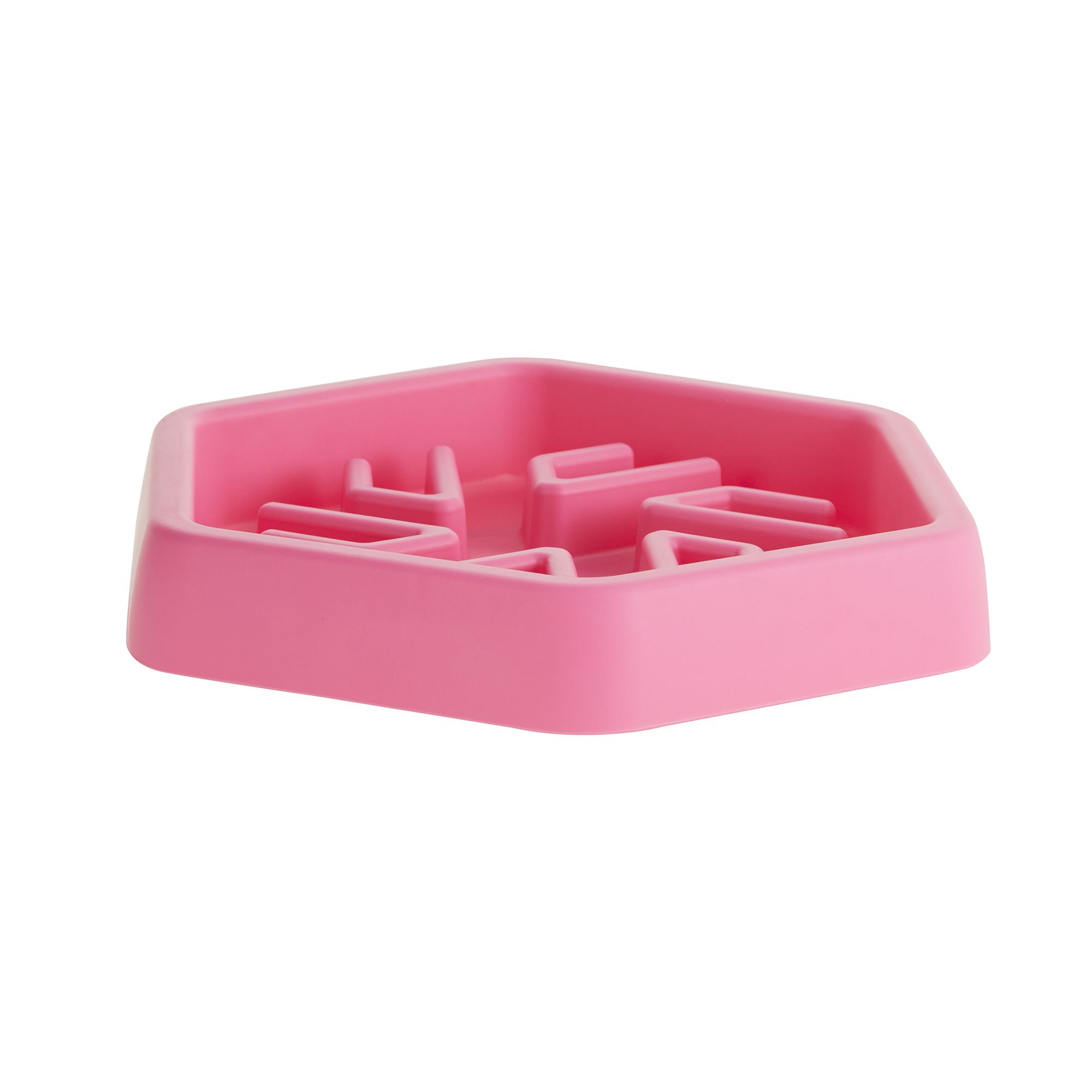 Harmony Pink Plastic Slow Feeder Dog Bowl, Large