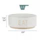 Product Top Paw® "Eat" White Embossed Ceramic Dog Bowl