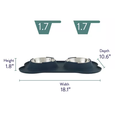 Product Top Paw® Silicone Mat with Double Dog Bowls