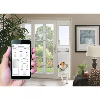Product High Tech Pet® Wi-Fi Enabled Smartphone Controlled Electronic Patio Dog & Cat Door, Regular