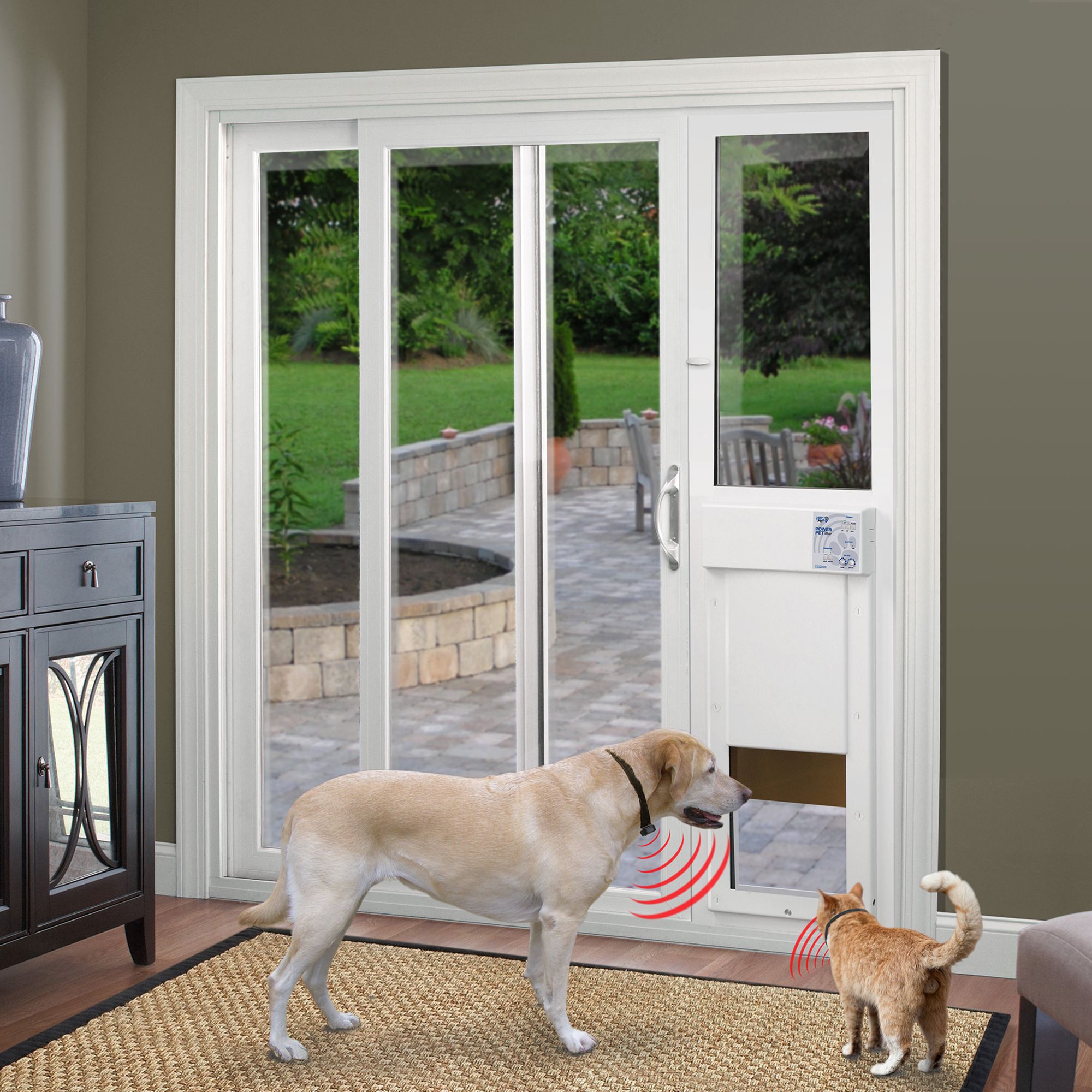 Doggy door on sliding door best sale