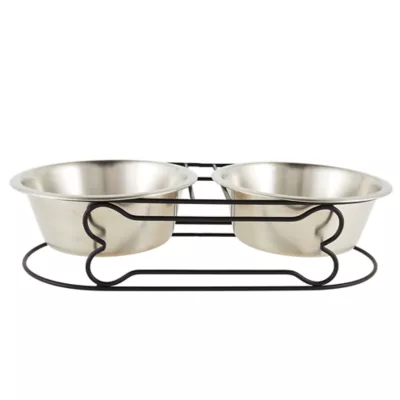 Product Top Paw® Elevated Stainless Steel Double Diner Dog Bowl