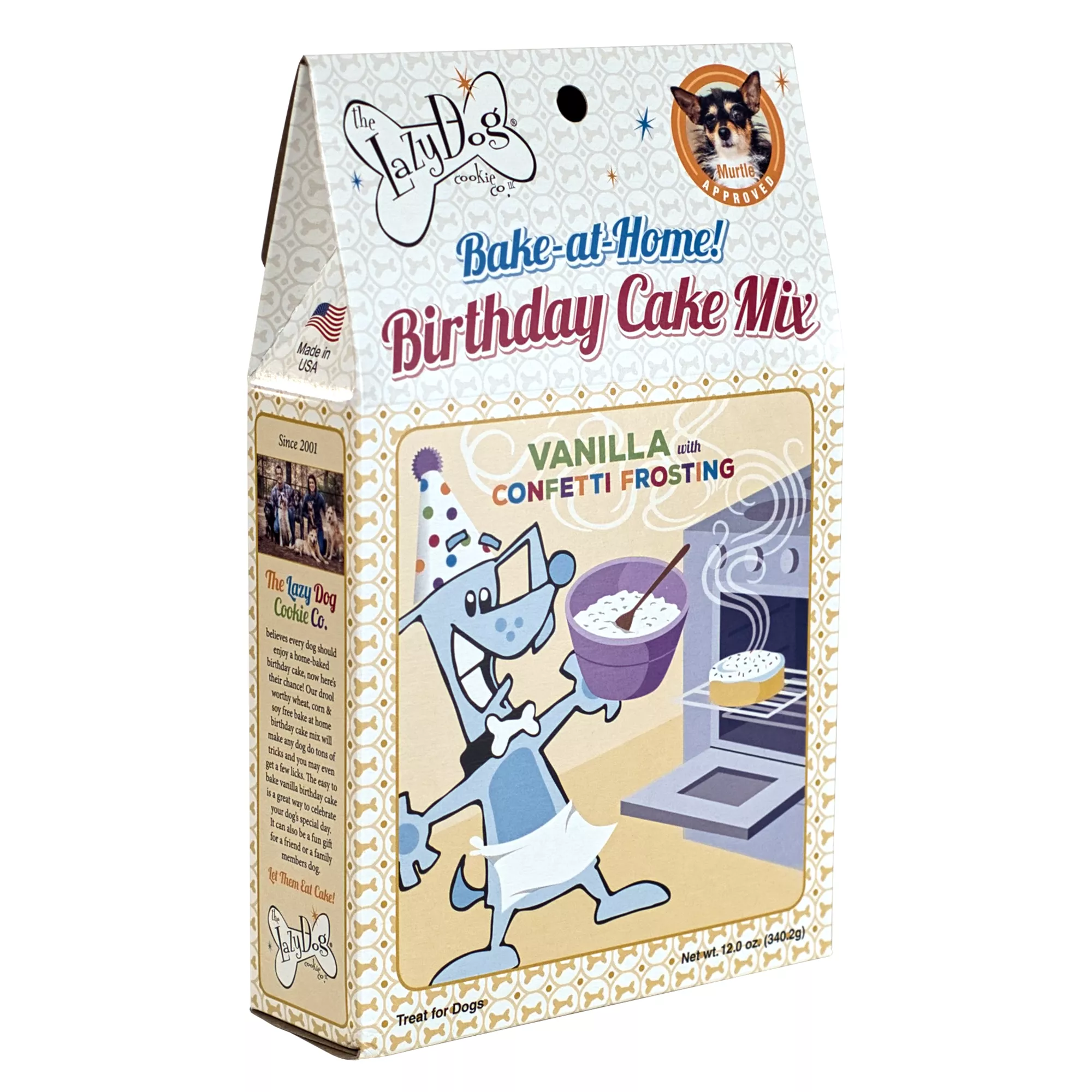 Lazy Dog Cookie Company Vanilla Birthday Cake Mix with Sprinkles & Frosting Mix Dog Treats