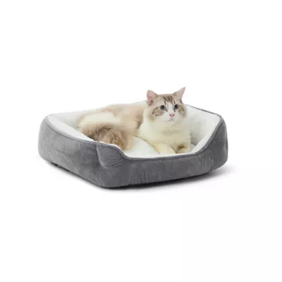 Product Whisker City® Grey Rose Stitch Cuddler Cat Bed