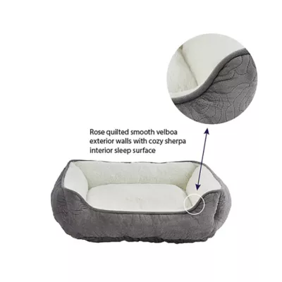 Product Whisker City® Grey Rose Stitch Cuddler Cat Bed