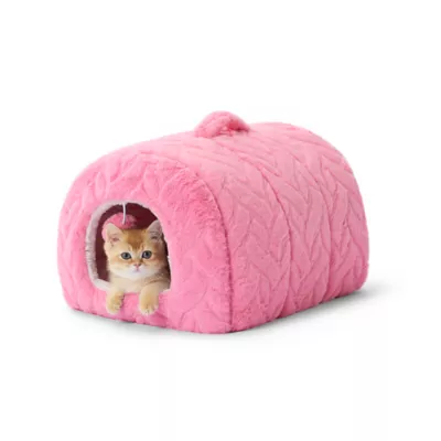 Product Whisker City® Fur Hiding Hut & Toy Cat Bed