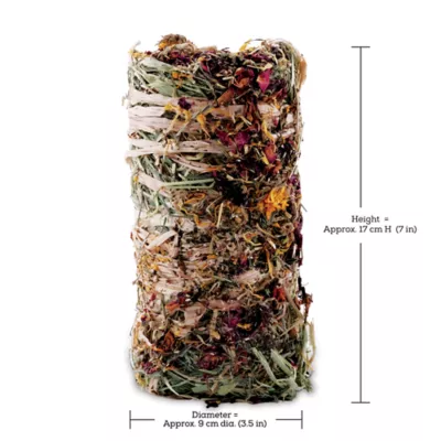 Product Living World Green Botanicals Hay Bale with Flowers Small Pet Treat