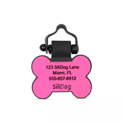 Product SiliDog The Silent Dog Tag Personalized Silicone Bone Dog ID Tag