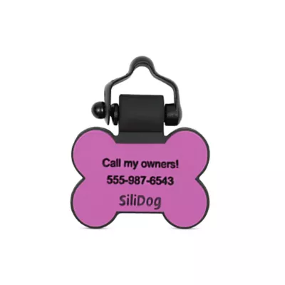 Product SiliDog The Silent Dog Tag Personalized Silicone Bone Dog ID Tag