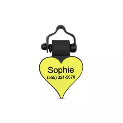 Product SiliDog The Silent Dog Tag Personalized Silicone Heart Dog & Cat ID Tag