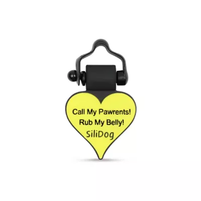 Product SiliDog The Silent Dog Tag Personalized Silicone Heart Dog & Cat ID Tag
