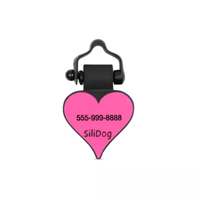 Product SiliDog The Silent Dog Tag Personalized Silicone Heart Dog & Cat ID Tag