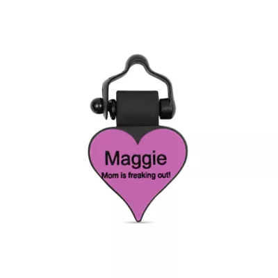 Product SiliDog The Silent Dog Tag Personalized Silicone Heart Dog & Cat ID Tag