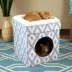 Kitty City Cool Gray & White Folding Cube Cat Bed image thumbnail 2