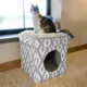 Product Kitty City Cool Gray & White Folding Cube Cat Bed