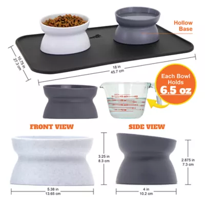 Product Sport Pet Elevated & Slanted Cat Bowl Set, 2 Count