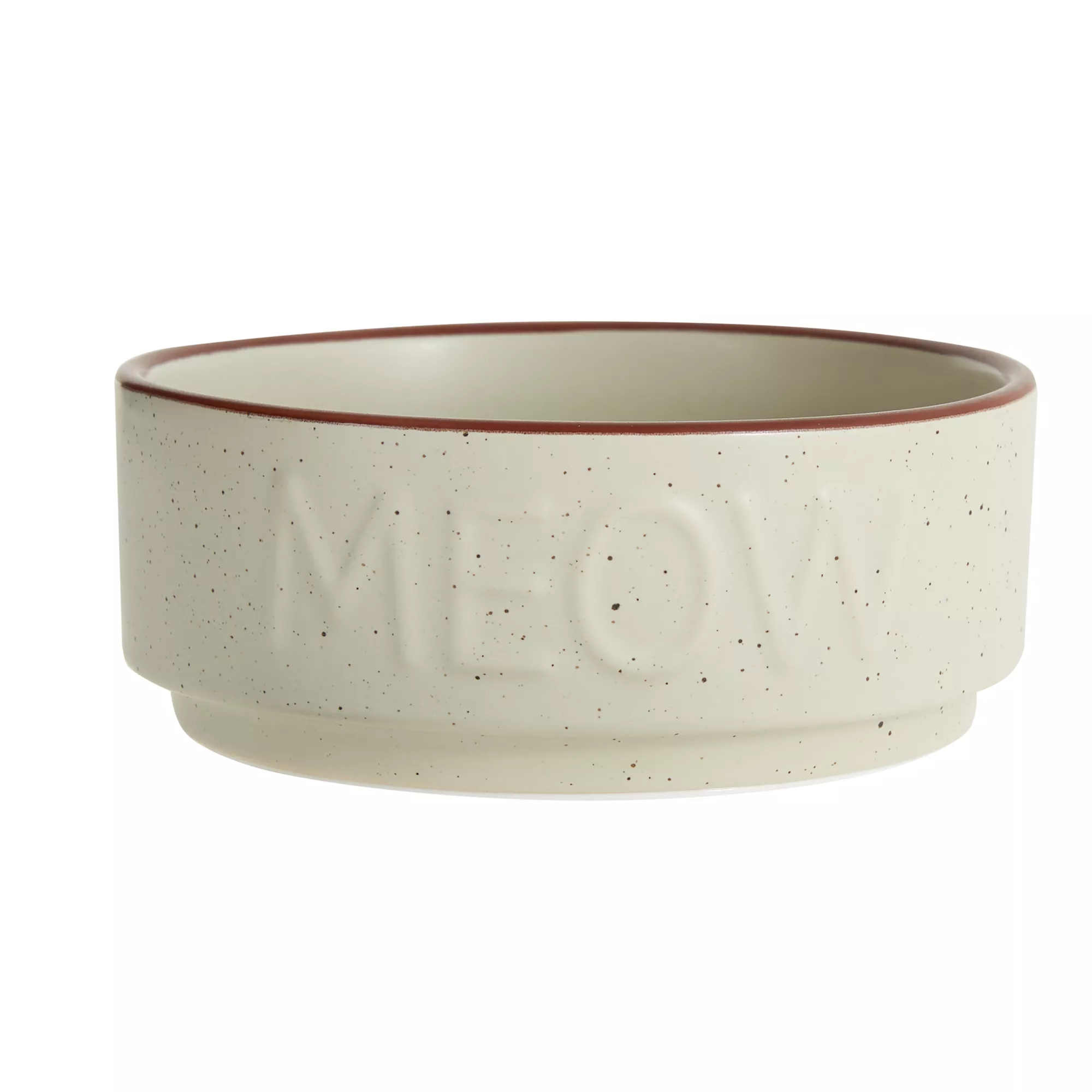 Whisker City® Ivory Meow Ceramic Cat Bowl, 1.5-cup