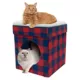 Product Kitty City Plaid Folding Cube Cat Bed