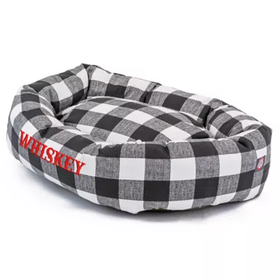 Majestic Pet Personalized Checkered Bagel Cat & Dog Bed - Image 2